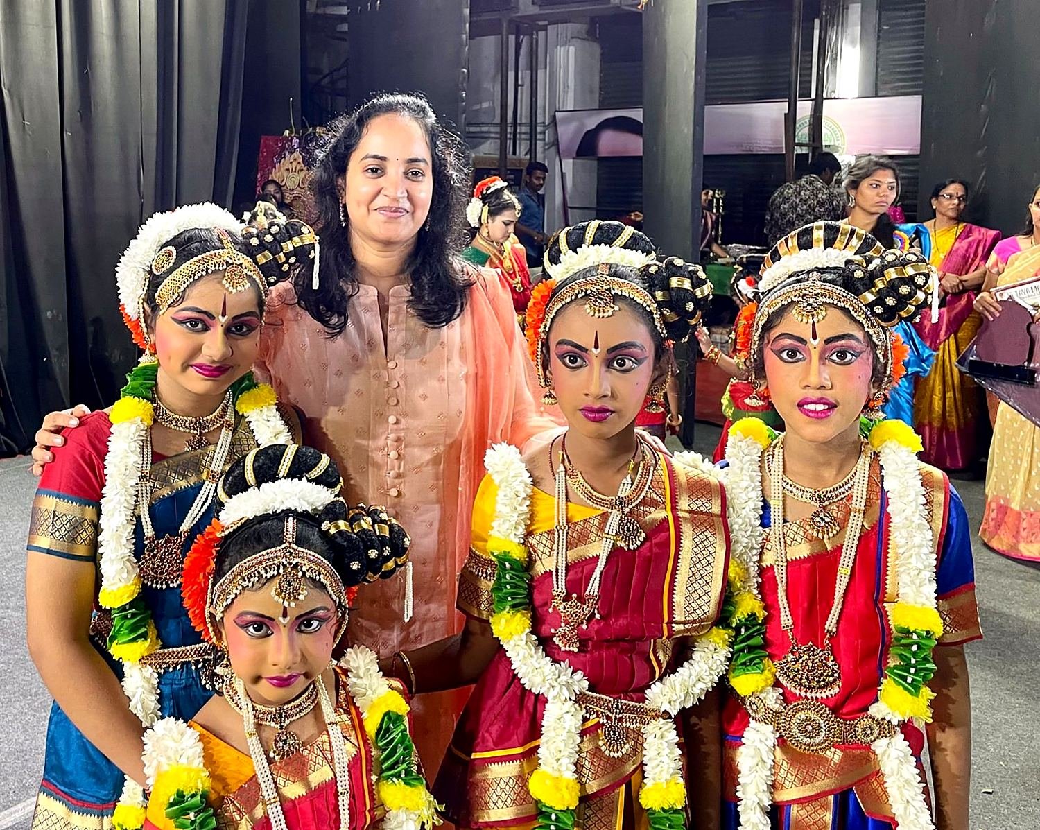 Young dancers before a cultural performance