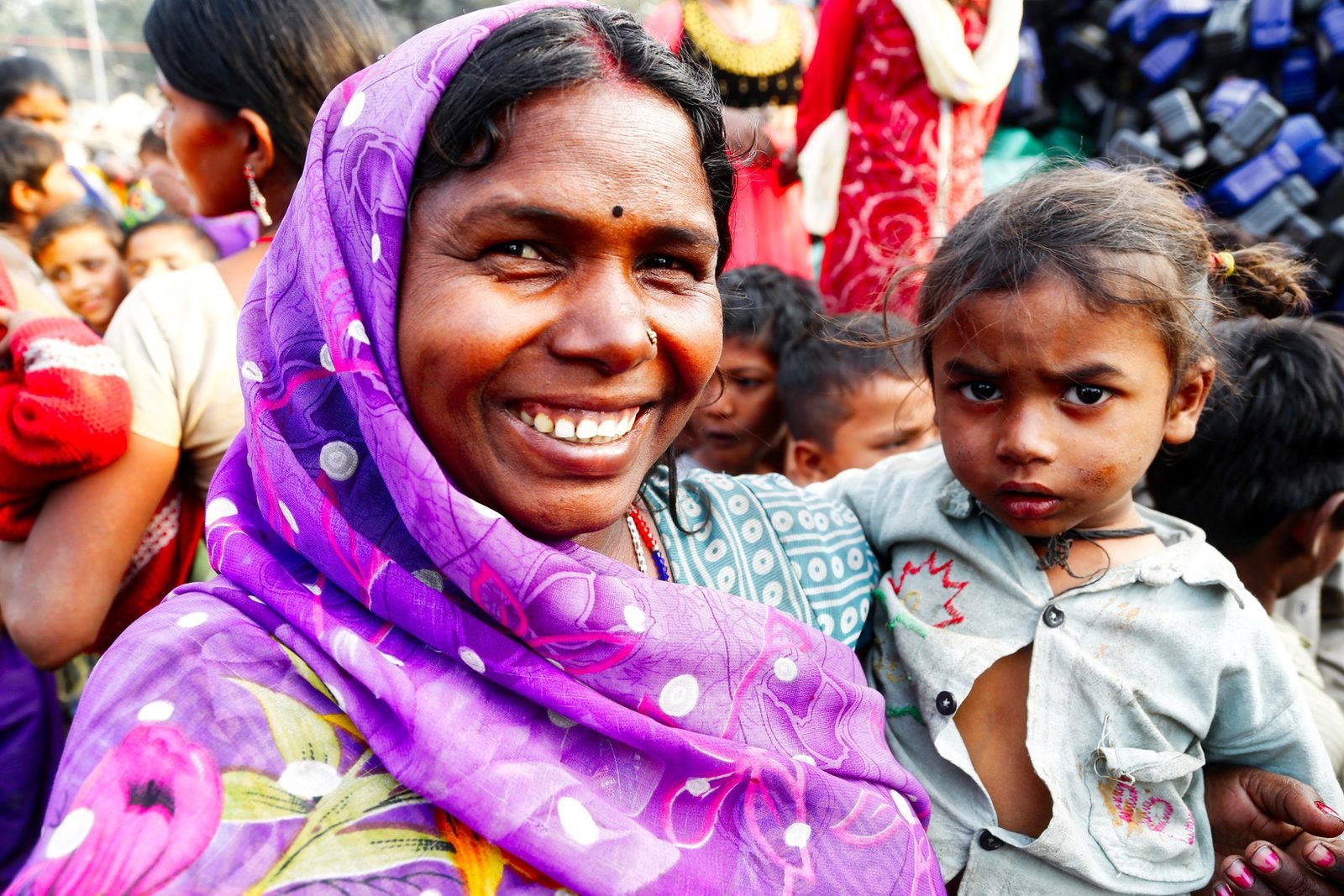 A mother and children from the communities we work with