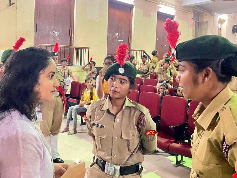 Cadets after the session in the hall