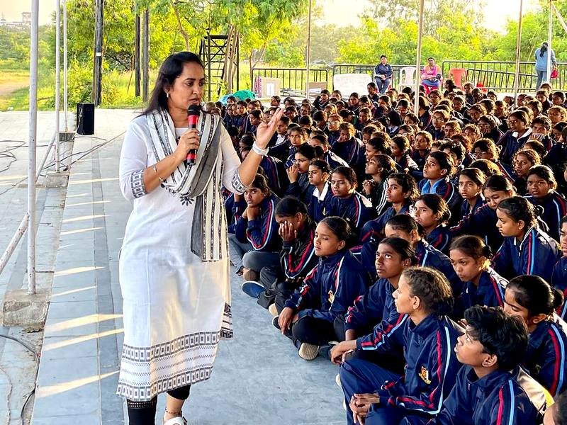 Addressing cadets at the NCC camp