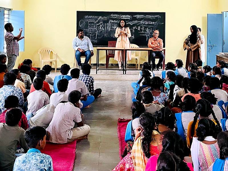 Awareness session for students at Kuntloor