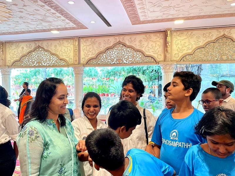 With students from a special education programme
