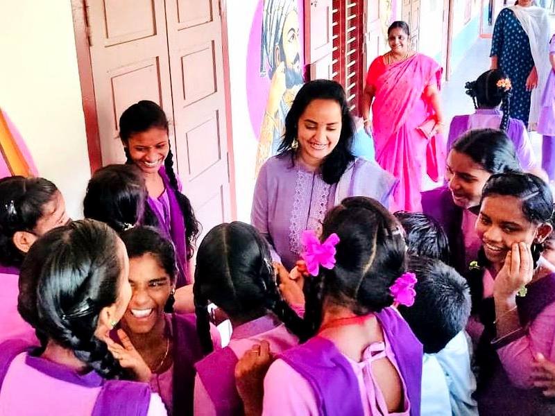 With students after the programme